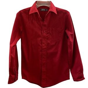 IZOD Dark Red Youth Dress Button Down (10)